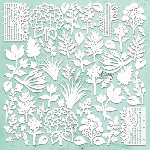 Mintay Papers - Stanzteile "Flora Filigree 1" Chipboard - Chippies Decor 12x12 Inch