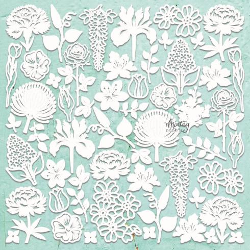 Mintay Papers - Stanzteile "Flora Filigree 2" Chipboard - Chippies Decor 12x12 Inch