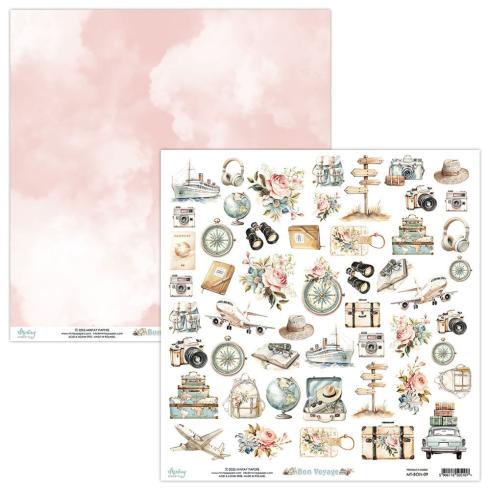 Mintay Papers - Papier Elemente "Bon Voyage" Paper Elements 12x12 Inch