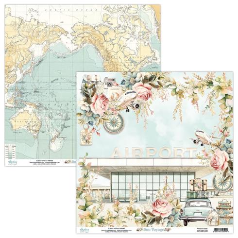 Mintay Papers - Designpapier "Bon Voyage" Scrapbooking Paper Pad 12x12 Inch - 12 Bogen