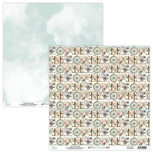 Mintay Papers - Designpapier "Bon Voyage" Scrapbooking Paper Pad 12x12 Inch - 12 Bogen