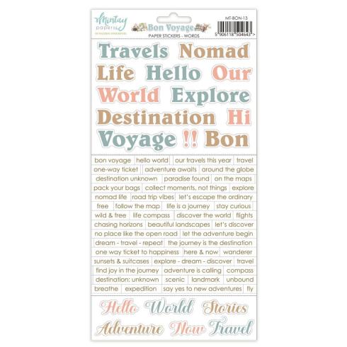 Mintay Papers - Aufkleber "Bon Voyage" Paper Sticker Words 6x12 Inch