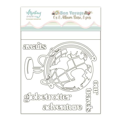 Mintay Papers "Bon Voyage" Chipbaord Album Base 6x8 Inch