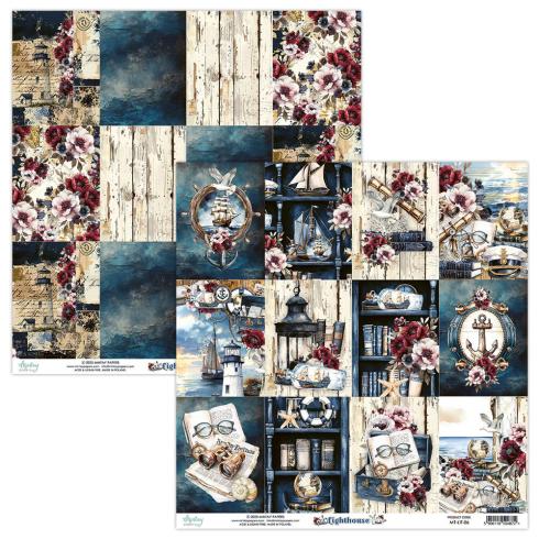 Mintay Papers - Designpapier "Lighthouse" Scrapbooking Paper Pad 12x12 Inch - 12 Bogen