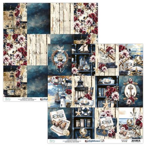 Mintay Papers - Designpapier "Lighthouse" Scrapbooking Paper Pad 8x8 Inch - 24 Bogen