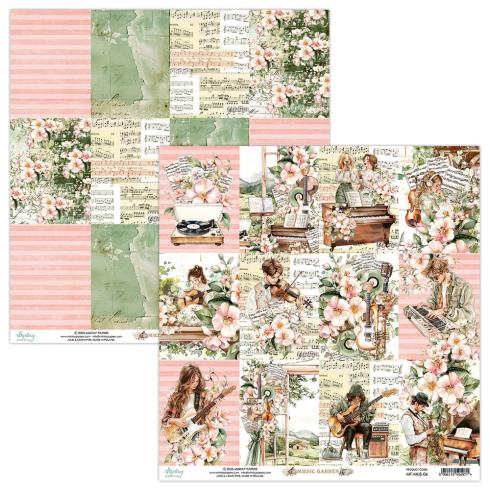 Mintay Papers - Designpapier "Music Garden" Scrapbooking Paper Pad 12x12 Inch - 12 Bogen