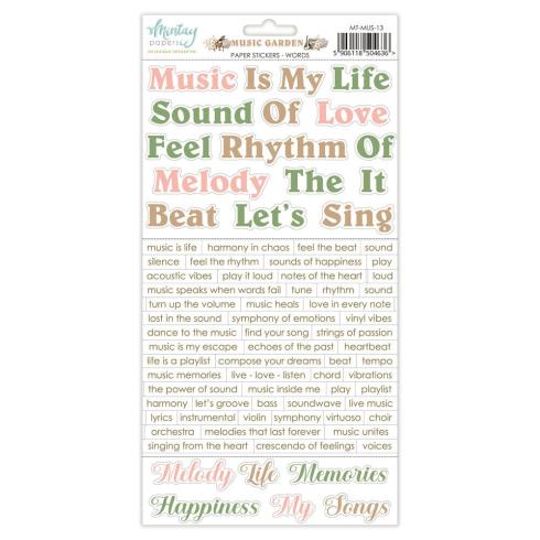 Mintay Papers - Aufkleber "Music Garden" Paper Sticker Words 6x12 Inch