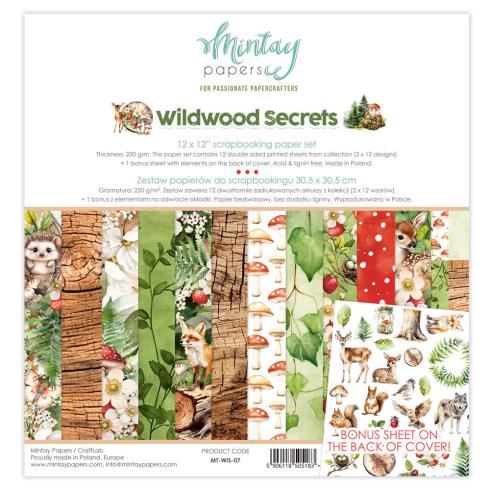 Mintay Papers - Designpapier "Wildwood Secrets" Scrapbooking Paper Pad 12x12 Inch - 12 Bogen