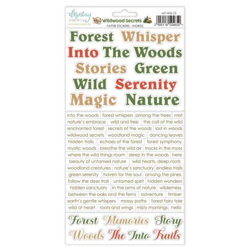 Mintay Papers - Aufkleber "Wildwood Secrets" Paper Sticker Words 6x12 Inch