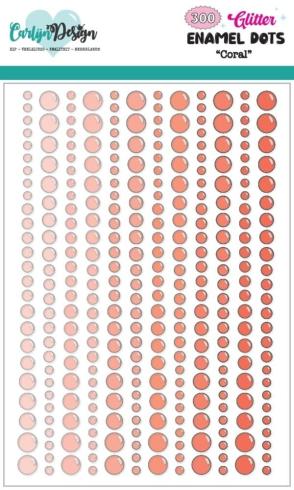 Carlijn Design - Klebesteine "Coral" Enamel Dots 300 Stück