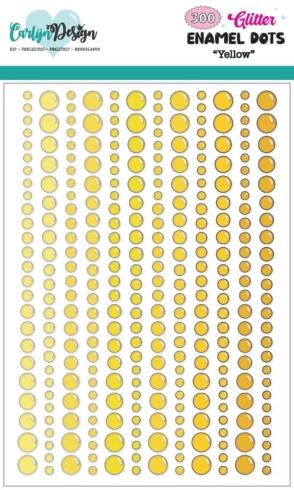 Carlijn Design - Klebesteine "Yellow" Enamel Dots 300 Stück