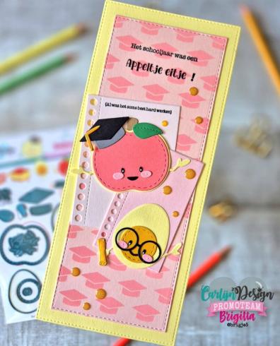 Carlijn Design - Schablone 15,5x15,5cm "School" Stencil