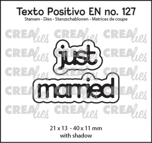 Crealies - Stanzschablone "Just Married" Texto Positivo Dies