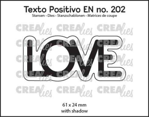 Crealies - Stanzschablone "Love" Texto Positivo Dies