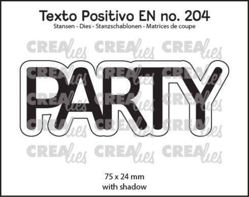 Crealies - Stanzschablone "Party" Texto Positivo Dies