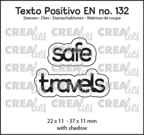 Crealies - Stanzschablone "Safe Travels" Texto Positivo Dies