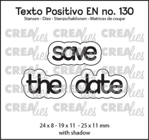 Crealies - Stanzschablone "Save The Date" Texto Positivo Dies