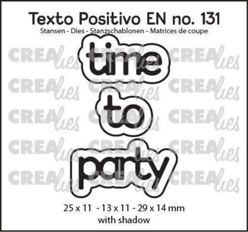 Crealies - Stanzschablone "Time To Party" Texto Positivo Dies
