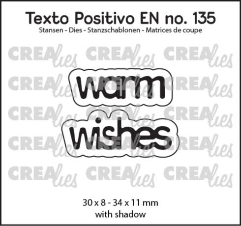 Crealies - Stanzschablone "Warm Wishes" Texto Positivo Dies