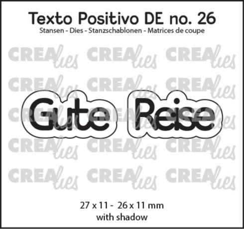 Crealies - Stanzschablone "Gute Reise" Texto Positivo Dies
