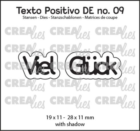 Crealies - Stanzschablone "Viel Glück" Texto Positivo Dies