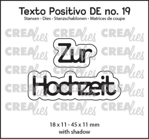 Crealies - Stanzschablone "Zur Hochzeit" Texto Positivo Dies