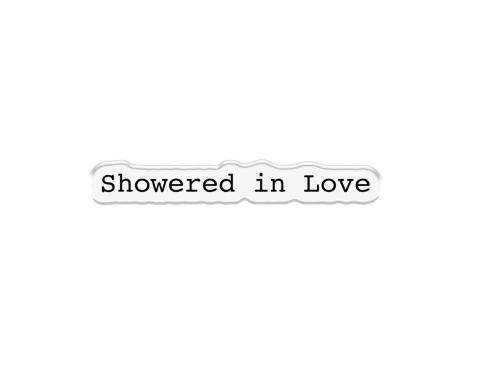Crafters Companion - Stempelset, Stanzschablone & Schablone "Showered In Love" Stamp, Dies & Stencil