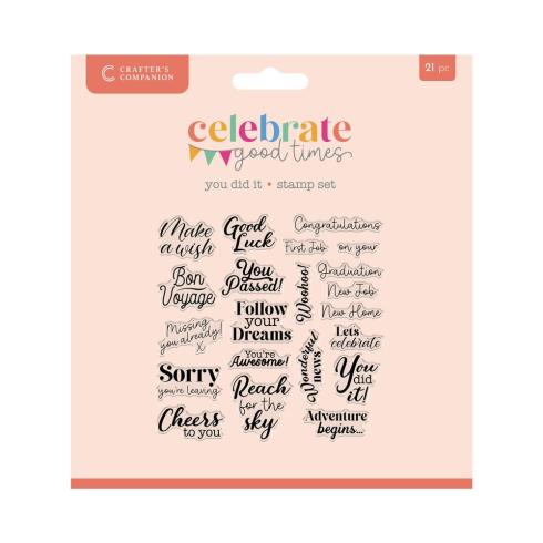 Crafters Companion - Stempelset "You Did It!" Clear Stamps