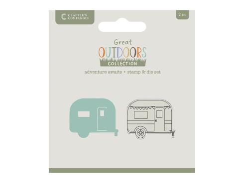 Crafters Companion - Stempelset & Stanzschablone "Adventure Awaits" Stamp & Dies