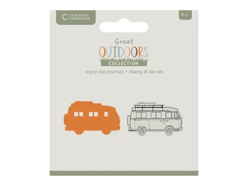 Crafters Companion - Stempelset & Stanzschablone "Enjoy the Journey" Stamp & Dies