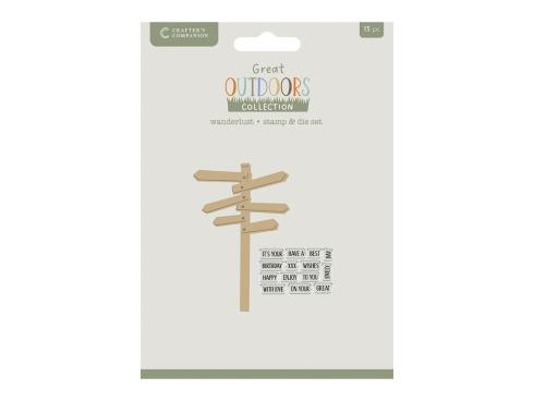 Crafters Companion - Stempelset & Stanzschablone "Wander Lust" Stamp & Dies