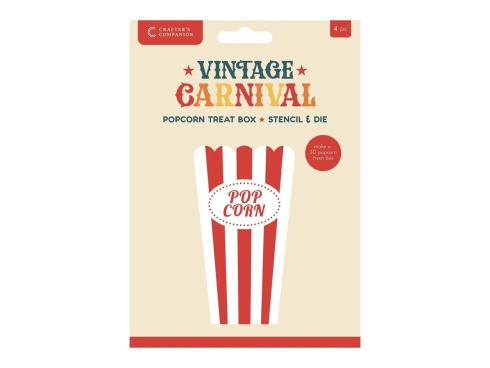 Crafters Companion - Stanzschablone & Schablone "Popcorn Treat Box" Dies & Stencil