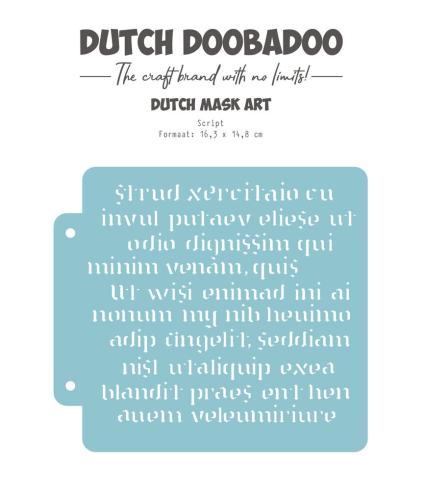 Dutch Doobadoo - Schablone A5 "Script" Stencil - Dutch Mask Art