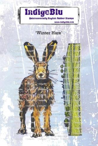 IndigoBlu - Gummistempel Set "Winter Hare" A6 Rubber Stamp