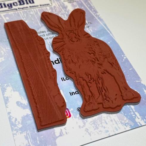 IndigoBlu - Gummistempel Set "Winter Hare" A6 Rubber Stamp