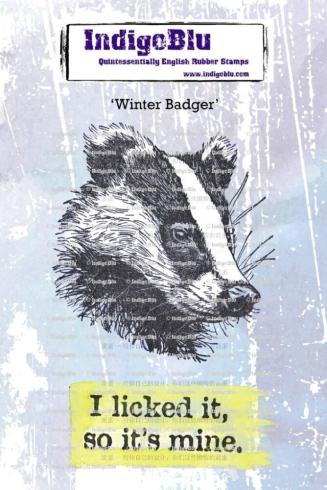IndigoBlu - Gummistempel Set "Winter Badger" A6 Rubber Stamp