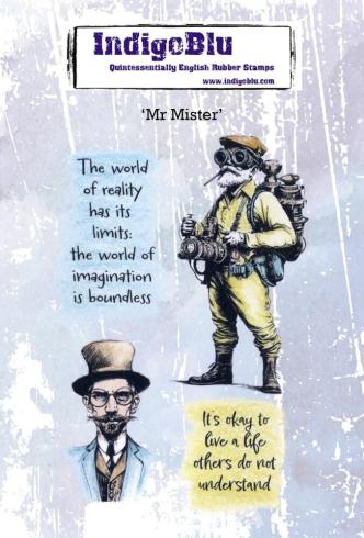 IndigoBlu - Gummistempel Set "Mr Mister" A6 Rubber Stamp