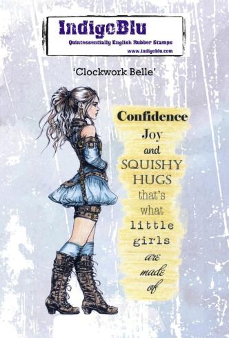 IndigoBlu - Gummistempel Set "Clockwork Belle" A6 Rubber Stamp