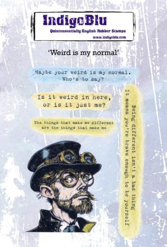 IndigoBlu - Gummistempel Set "Weird is my normal" A6 Rubber Stamp