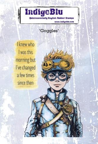 IndigoBlu - Gummistempel Set "Goggles" A6 Rubber Stamp