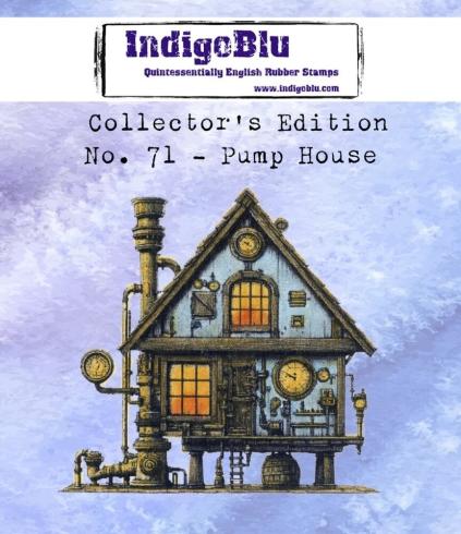 IndigoBlu - Gummistempel "Pump House" 7x7,5cm Rubber Stamp