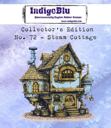 IndigoBlu - Gummistempel "Steam Cottage" 7x7,5cm Rubber Stamp