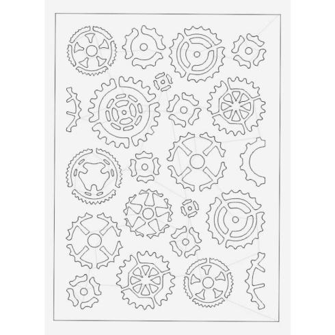IndigoBlu - Schablone "Steampunk Cogs" Stencil 8x5 Inch