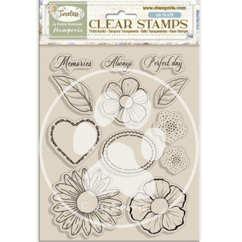Stamperia - Stempelset "Flowers and Hearts" Clear Stamps