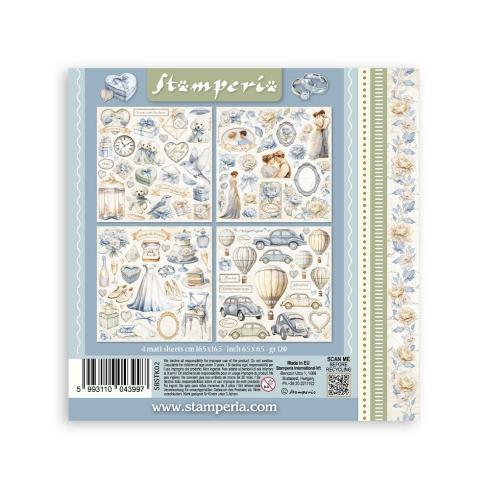 Stamperia - Aufkleber "Silent Sea" Sticker 16,5x16,5cm - 4 Bogen