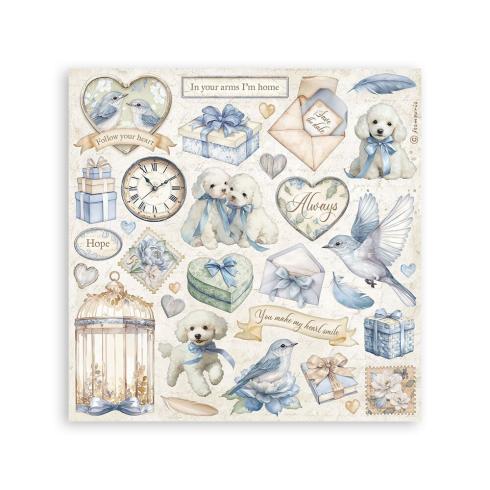 Stamperia - Aufkleber "Silent Sea" Sticker 16,5x16,5cm - 4 Bogen