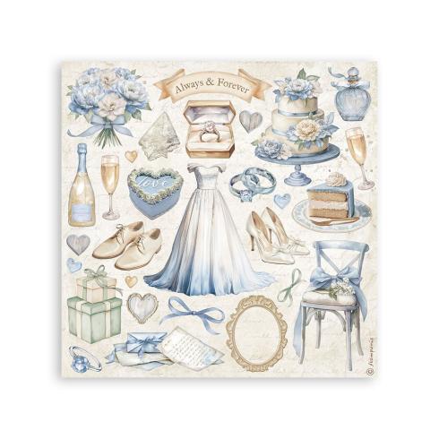 Stamperia - Aufkleber "Silent Sea" Sticker 16,5x16,5cm - 4 Bogen