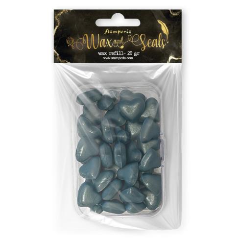 Stamperia - Wachsperlen "Heart Shape Pearl Blue" Wax and Seals Beads 20g