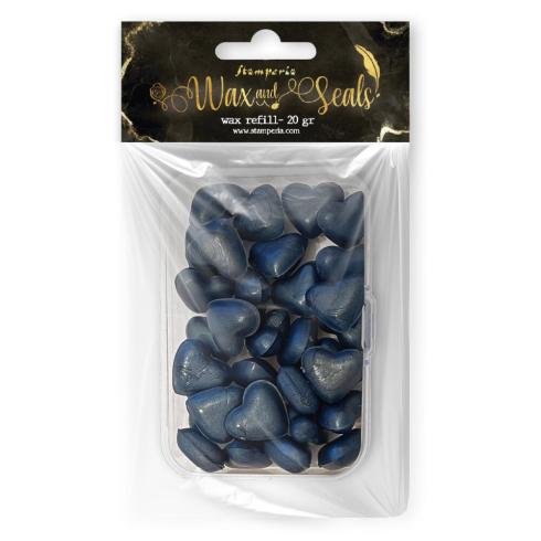 Stamperia - Wachsperlen "Heart Shape Pearl Deep Blue" Wax and Seals Beads 20g