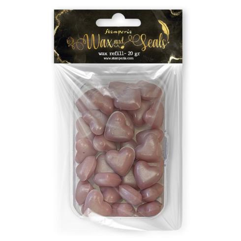 Stamperia - Wachsperlen "Heart Shape Pearl Pink" Wax and Seals Beads 20g